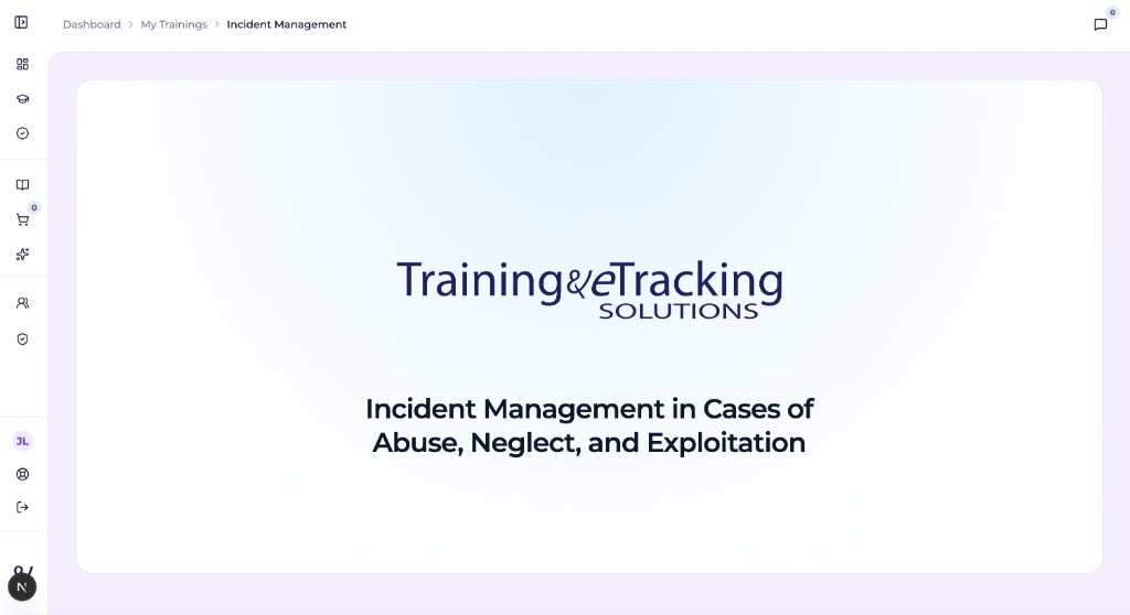 Training and eTracking Solutions LMS course dashboard preview